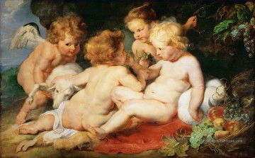 Peter Paul Rubens œuvres - Christ et St John avec les anges Peter Paul Rubens